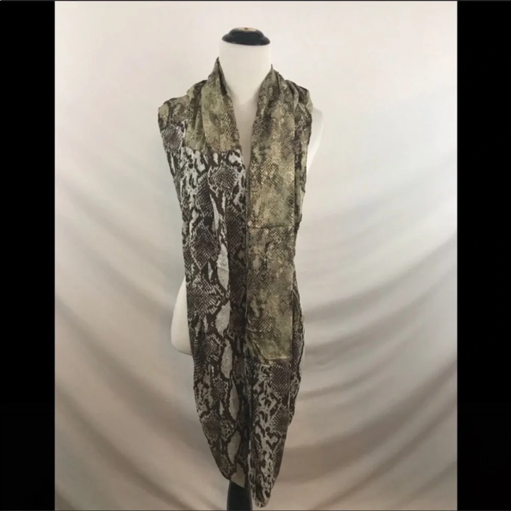Express Shimmering Infinity Scarf in Animal Print